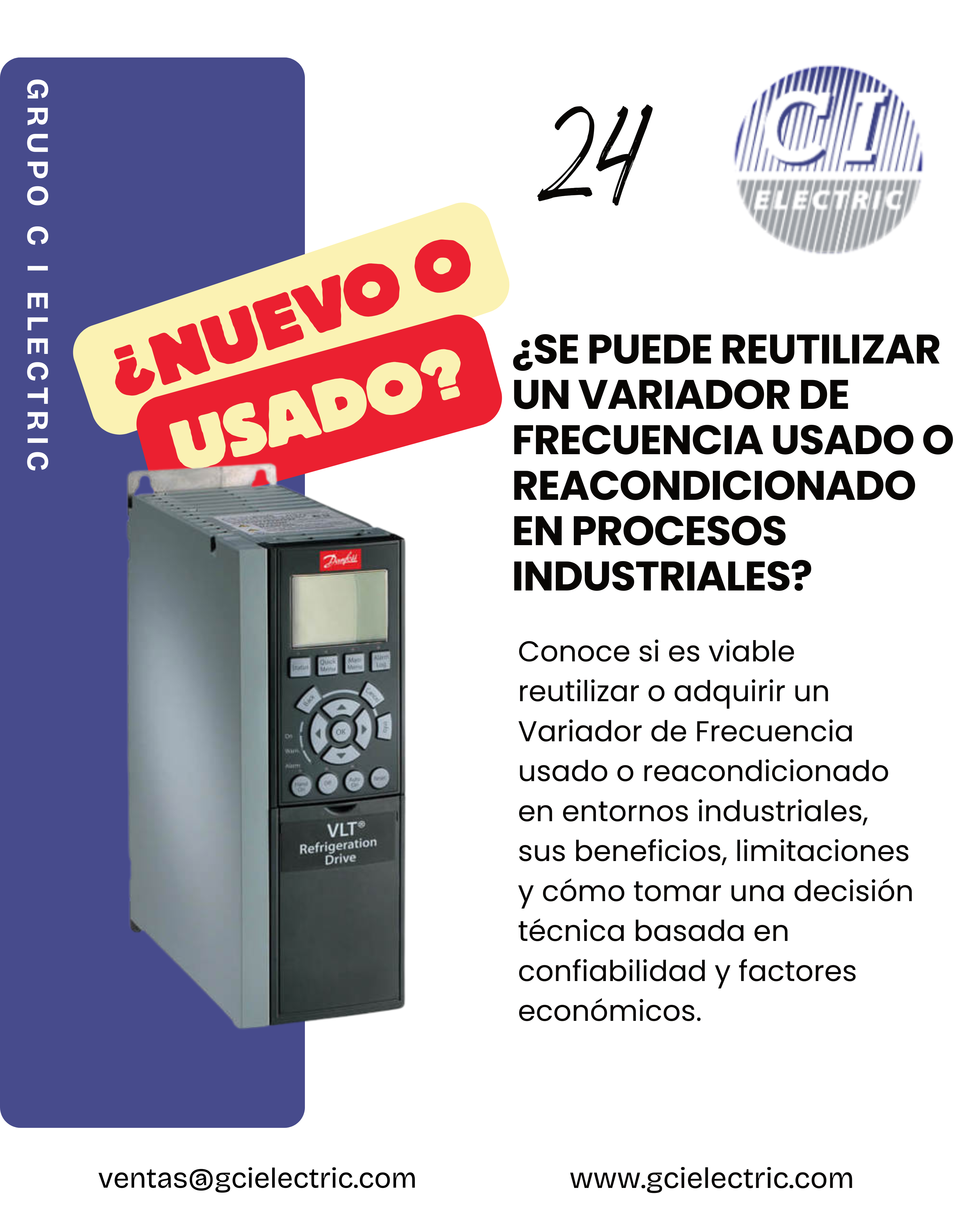 ¿Se puede reutilizar un Variador de Frecuencia usado o reacondicionado en procesos industriales?
