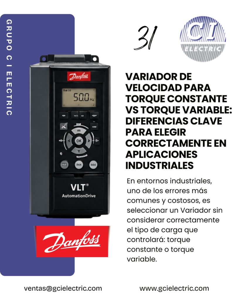 Variador de Velocidad para torque constante vs torque variable